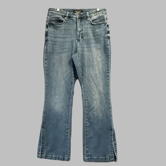 Judy Blue Enya Hi Rise Tummy Control Slim Boot Cut Side Slit Jeans Plus Size 16W - Picture 4 of 11